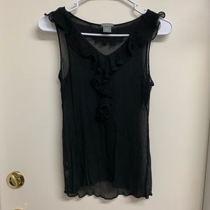Delicate Ann Taylor Sleeveless Top, Black - S